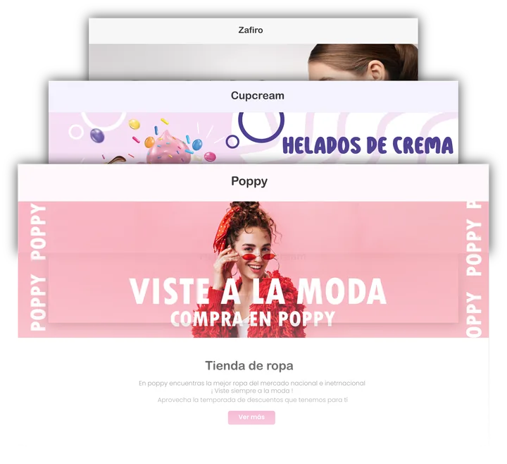 Mini website templates for different businesses