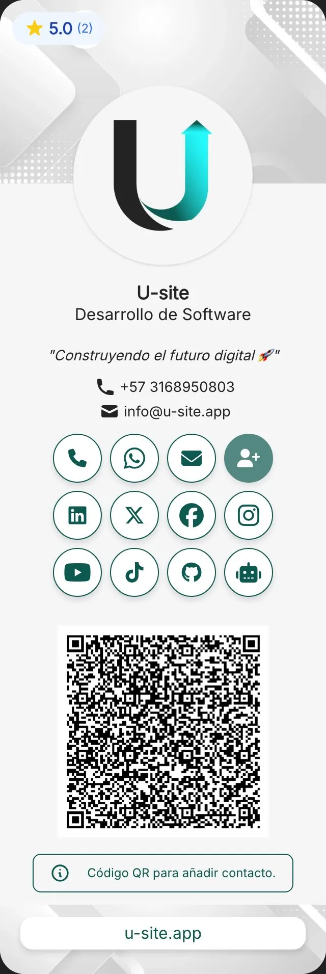Example vCard on a phone